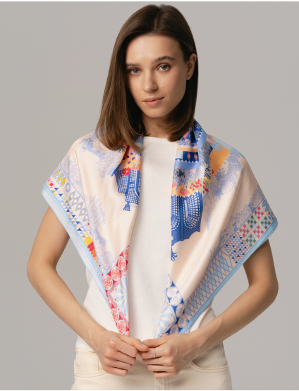 Картинка Шовкова хустина «Garden Blue»